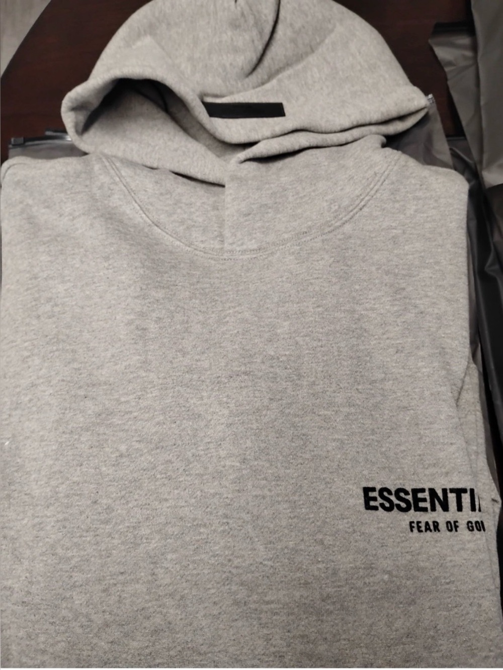 Essentials Men's Heather Grey (dark oatmeal)Pullover Hoodie